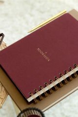 Matt Notebook A5 15x21 cm Spiralli Keten Not Defteri Bordo