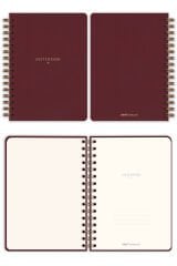 Matt Notebook A5 15x21 cm Spiralli Keten Not Defteri Bordo