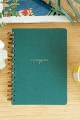 Matt Notebook A5 15x21 cm Spiralli Keten Not Defteri Koyu Yeşil