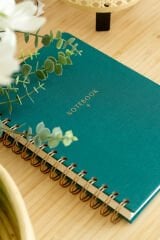 Matt Notebook A5 15x21 cm Spiralli Keten Not Defteri Koyu Yeşil