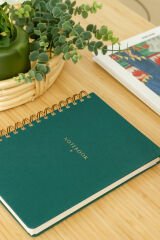 Matt Notebook A5 15x21 cm Spiralli Keten Not Defteri Koyu Yeşil