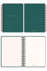Matt Notebook A5 15x21 cm Spiralli Keten Not Defteri Koyu Yeşil