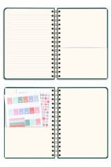 Matt Notebook A5 15x21 cm Spiralli Keten Not Defteri Koyu Yeşil
