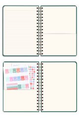 Matt Notebook A5 15x21 cm Spiralli Keten Not Defteri Koyu Yeşil