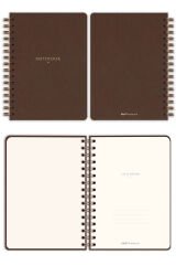 Matt Notebook A5 15x21 cm Spiralli Keten Not Defteri Kahverengi