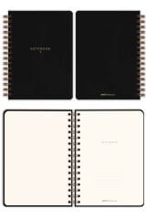 Matt Notebook A5 15x21 cm Spiralli Keten Not Defteri Siyah