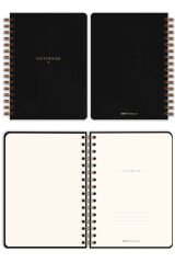 Matt Notebook A5 15x21 cm Spiralli Keten Not Defteri Siyah