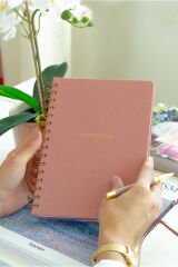 Matt Notebook A5 15x21 cm Spiralli Keten Not Defteri Pembe