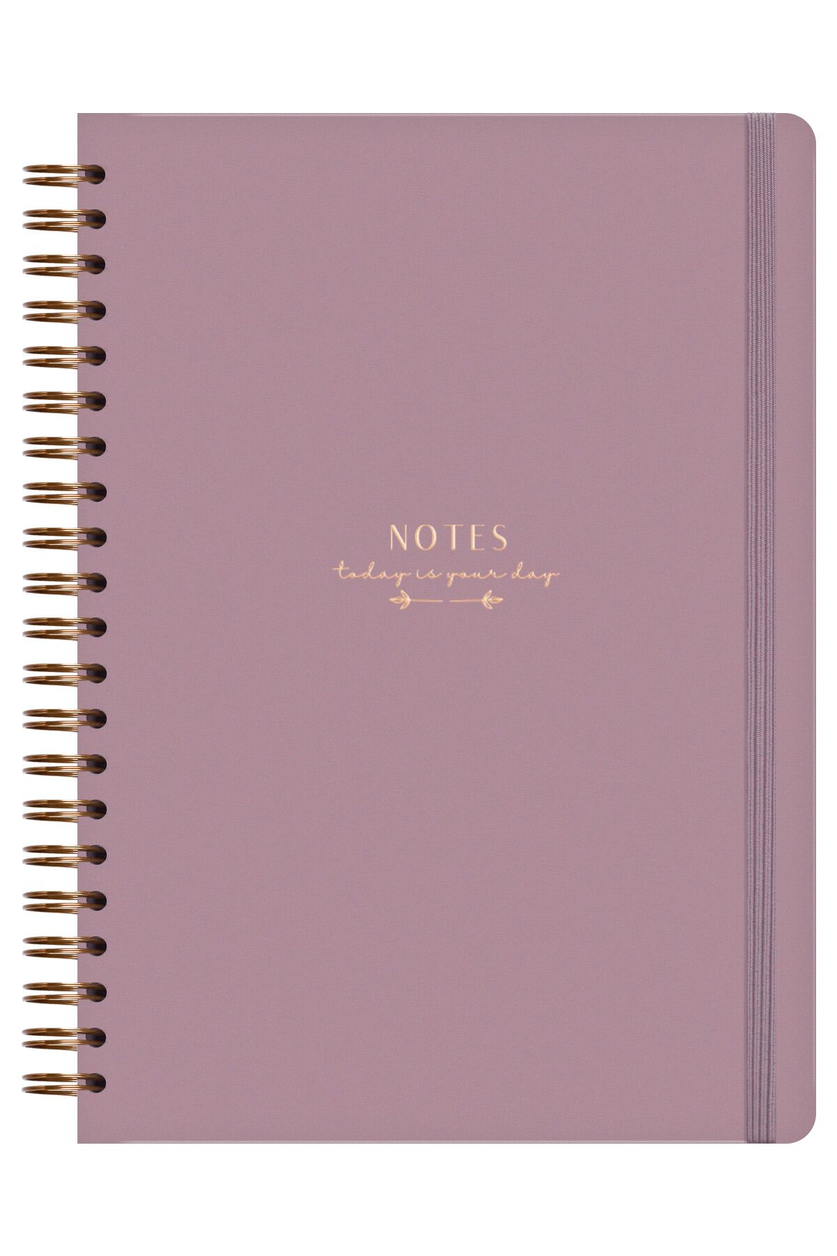 Matt Notebook 20x28 cm A4 Lastikli Spiralli Sert Kapak Not Defteri Kareli Gül Kurusu