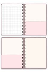 Matt Notebook 20x28 cm A4 Lastikli Spiralli Sert Kapak Not Defteri Kareli Gül Kurusu