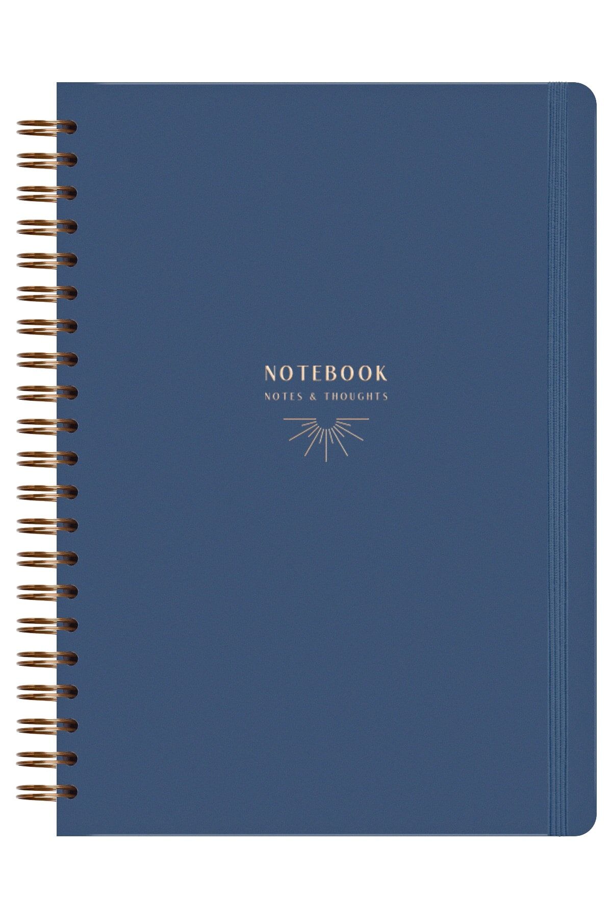 Matt Notebook 20x28 cm A4 Lastikli Spiralli Sert Kapak Not Defteri Çizgili Lacivert