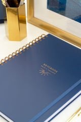 Matt Notebook 20x28 cm A4 Lastikli Spiralli Sert Kapak Not Defteri Çizgili Lacivert