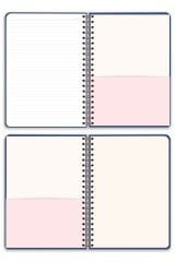 Matt Notebook 20x28 cm A4 Lastikli Spiralli Sert Kapak Not Defteri Çizgili Lacivert
