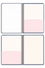 Matt Notebook 20x28 cm A4 Lastikli Spiralli Sert Kapak Not Defteri Çizgili Lacivert