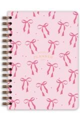 Matt Notebook 2025 Yılı A5 Haftalık Ajanda Spiralli 15x21 cm - 12 Aylık - Motivasyon Sayfalı Pembe Fiyonk