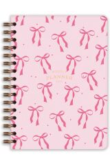 Matt Notebook 2025 Yılı A5 Haftalık Ajanda Spiralli 15x21 cm - 12 Aylık - Motivasyon Sayfalı Pembe Fiyonk