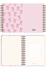 Matt Notebook 2025 Yılı A5 Haftalık Ajanda Spiralli 15x21 cm - 12 Aylık - Motivasyon Sayfalı Pembe Fiyonk