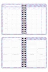 Matt Notebook 2025 Yılı A5 Haftalık Ajanda Spiralli 15x21 cm - 12 Aylık - Motivasyon Sayfalı Pembe Fiyonk