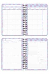 Matt Notebook 2025 Yılı A5 Haftalık Ajanda Spiralli 15x21 cm - 12 Aylık - Motivasyon Sayfalı Pembe Fiyonk