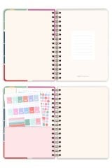 Matt Notebook 2025 Yılı A5 Haftalık Ajanda Spiralli 15x21 cm - 12 Aylık - Motivasyon Sayfalı Papatyalar