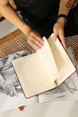 Matt Notebook 2025 Yılı A5 Keten Ajanda Spiralli 15x21 cm - 12 Aylık Bordo