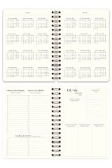 Matt Notebook 2025 Yılı A5 Keten Ajanda Spiralli 15x21 cm - 12 Aylık Bordo