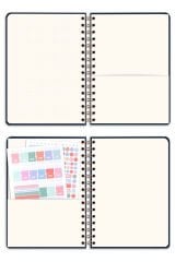 Matt Notebook 2025 Yılı A5 Keten Ajanda Spiralli 15x21 cm - 12 Aylık Lacivert