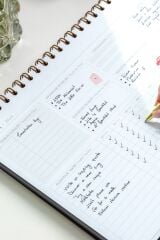 Matt Notebook Süresiz Haftalık Masaüstü Planlayıcı 12 Aylık Undated Desk Planner Siyah