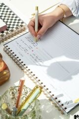 Matt Notebook Süresiz Haftalık Masaüstü Planlayıcı 12 Aylık Undated Desk Planner Siyah