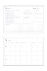 Matt Notebook Süresiz Haftalık Masaüstü Planlayıcı 12 Aylık Undated Desk Planner Siyah