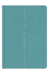 Matt Notebook 2026 Yılı A5 Keten Haftalık Ajanda 15x21 cm - 12 Aylık Turkuaz