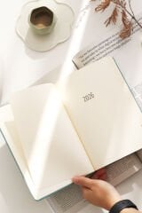 Matt Notebook 2026 Yılı A5 Keten Haftalık Ajanda 15x21 cm - 12 Aylık Turkuaz