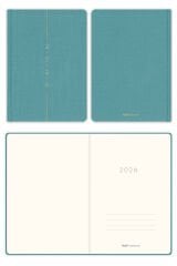 Matt Notebook 2026 Yılı A5 Keten Haftalık Ajanda 15x21 cm - 12 Aylık Turkuaz