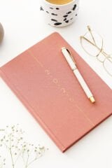 Matt Notebook 2026 Yılı A5 Keten Haftalık Ajanda 15x21 cm - 12 Aylık Pembe
