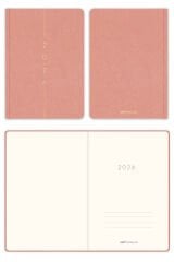 Matt Notebook 2026 Yılı A5 Keten Haftalık Ajanda 15x21 cm - 12 Aylık Pembe