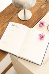 Matt Notebook 2026 Yılı A5 Keten Haftalık Ajanda 15x21 cm - 12 Aylık Lila
