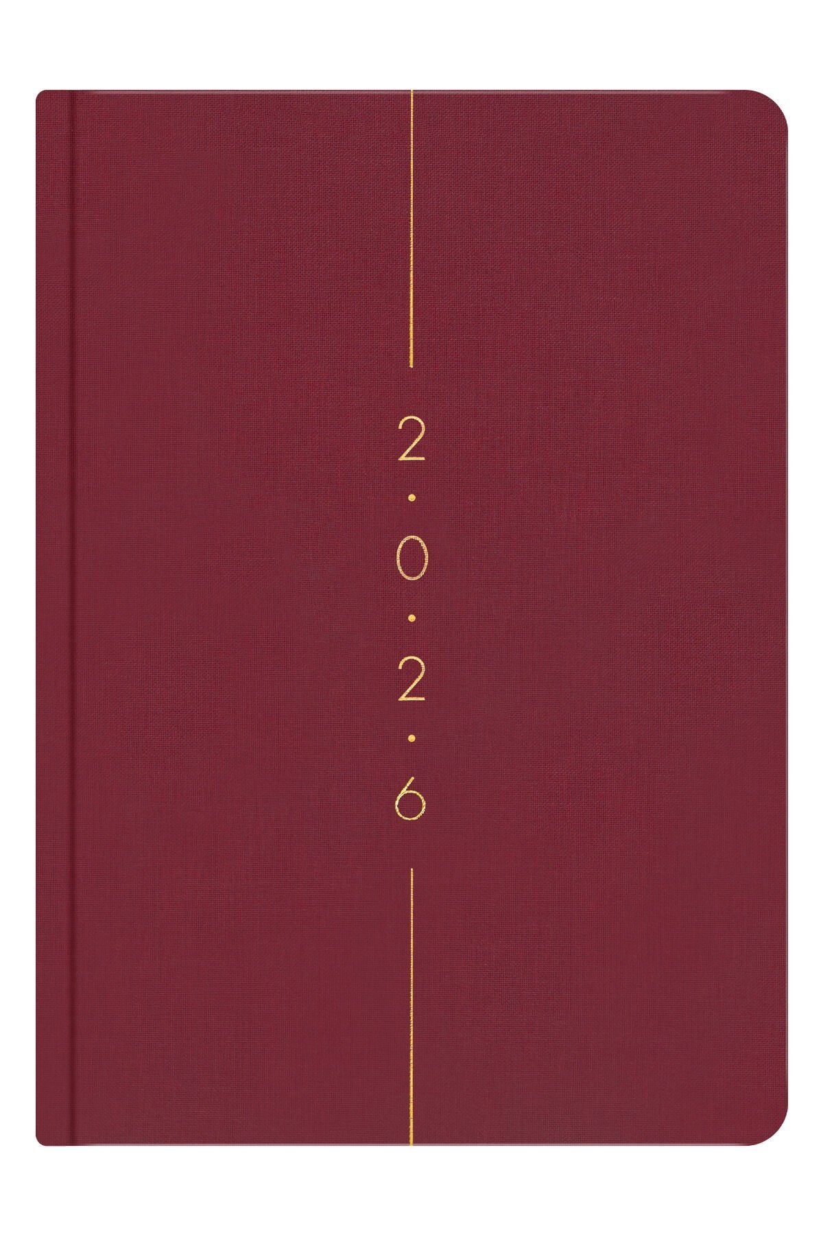 Matt Notebook 2026 Yılı A5 Keten Haftalık Ajanda 15x21 cm - 12 Aylık Bordo
