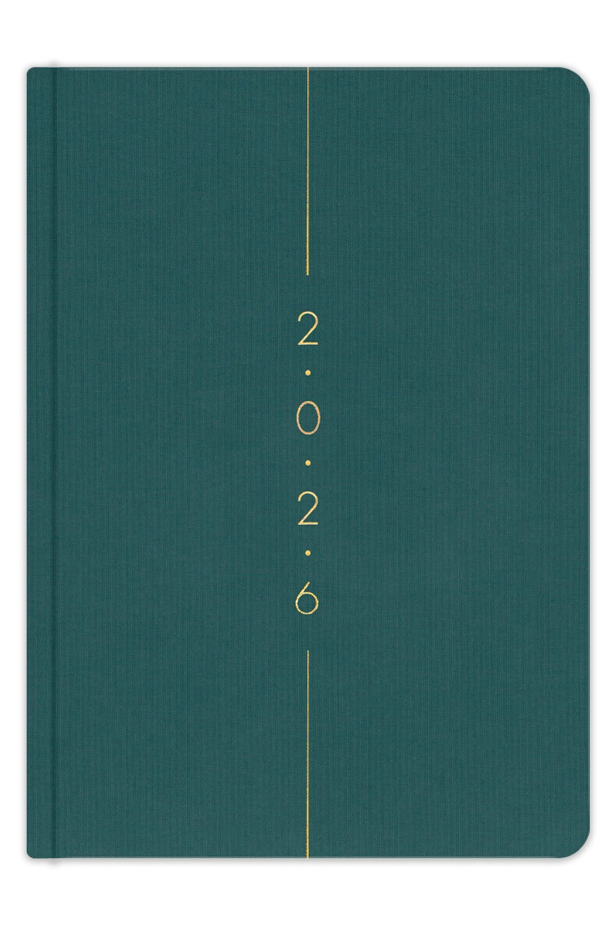 Matt Notebook 2026 Yılı A5 Keten Haftalık Ajanda 15x21 cm - 12 Aylık Koyu Yeşil