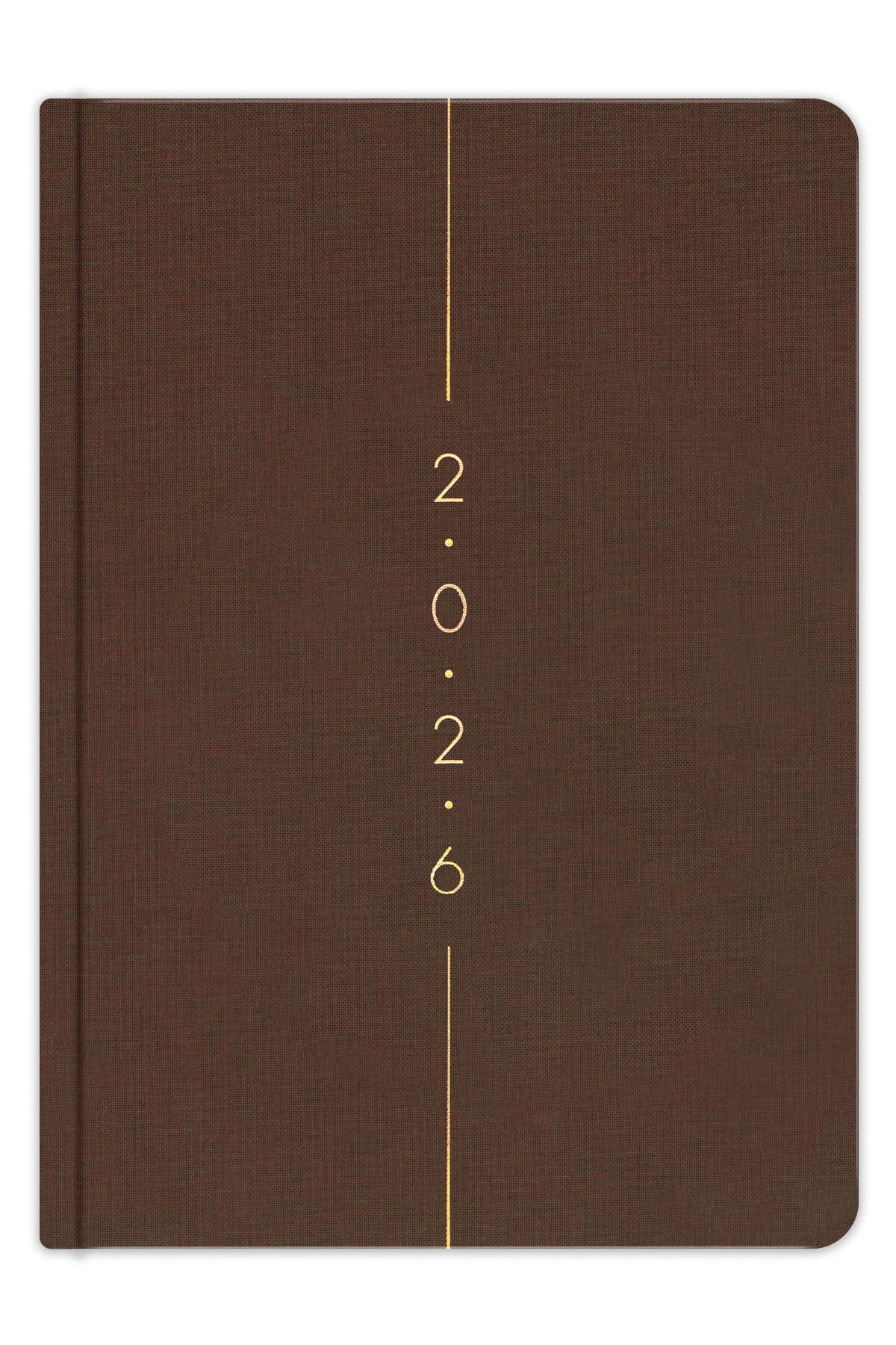 Matt Notebook 2026 Yılı A5 Keten Haftalık Ajanda 15x21 cm - 12 Aylık Kahverengi