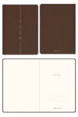 Matt Notebook 2026 Yılı A5 Keten Haftalık Ajanda 15x21 cm - 12 Aylık Kahverengi
