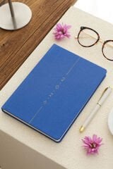 Matt Notebook 2026 Yılı A5 Keten Haftalık Ajanda 15x21 cm - 12 Aylık Mavi