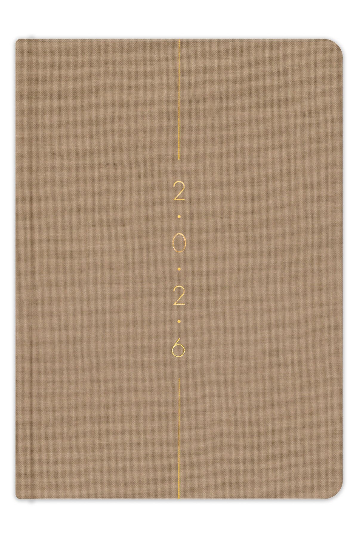 Matt Notebook 2026 Yılı A5 Keten Haftalık Ajanda 15x21 cm - 12 Aylık Sütlü Kahve