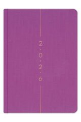 Matt Notebook 2026 Yılı A5 Keten Haftalık Ajanda 15x21 cm - 12 Aylık Menekşe