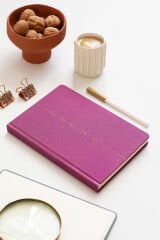 Matt Notebook 2026 Yılı A5 Keten Haftalık Ajanda 15x21 cm - 12 Aylık Menekşe