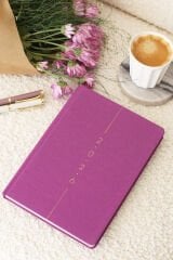 Matt Notebook 2026 Yılı A5 Keten Haftalık Ajanda 15x21 cm - 12 Aylık Menekşe