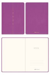 Matt Notebook 2026 Yılı A5 Keten Haftalık Ajanda 15x21 cm - 12 Aylık Menekşe