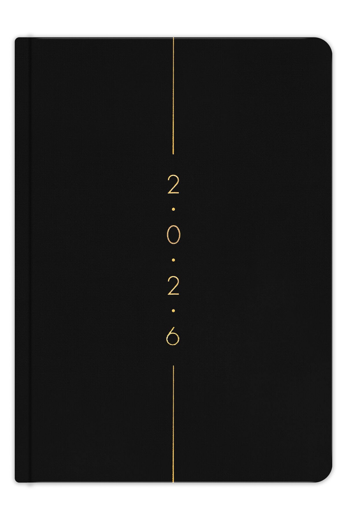 Matt Notebook 2026 Yılı A5 Keten Haftalık Ajanda 15x21 cm - 12 Aylık Siyah