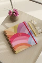 Matt Notebook 2025 Yılı Haftalık Kare Ajanda - 12 Aylık Gökkuşağı