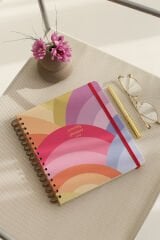 Matt Notebook 2025 Yılı Haftalık Kare Ajanda - 12 Aylık Gökkuşağı