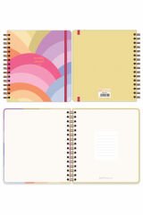 Matt Notebook 2025 Yılı Haftalık Kare Ajanda - 12 Aylık Gökkuşağı